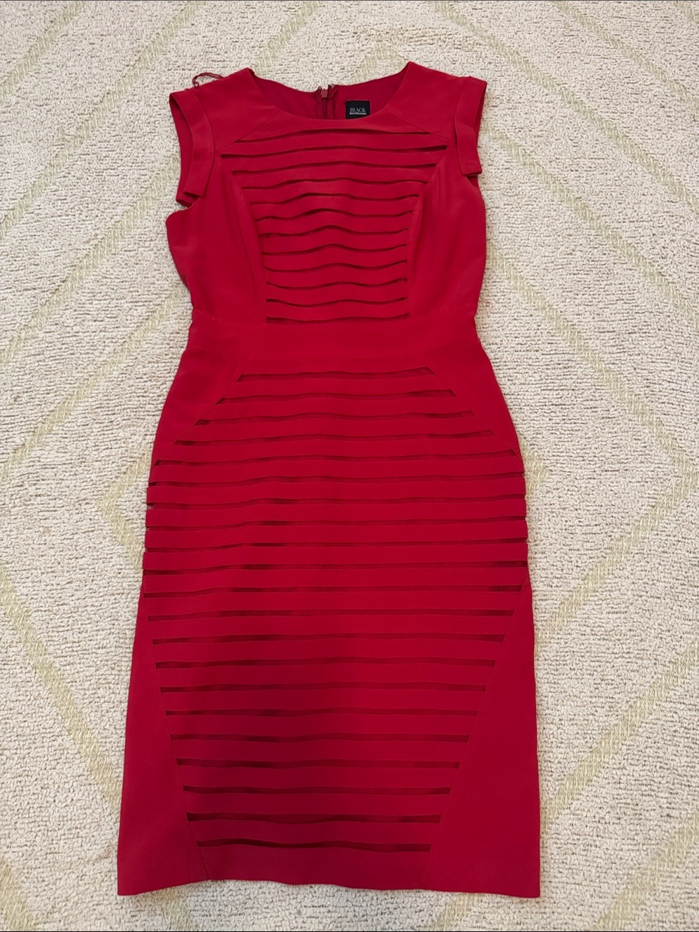 Black Saks Fifth Avenue Red Cutout Bandage Sheath Dress